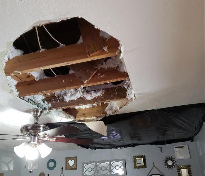 Hollywood Home Ceiling is broken due to water damage