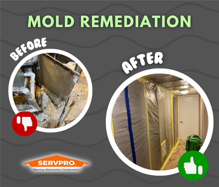 Before and after of a building that was treated with mold remediation in Miami 